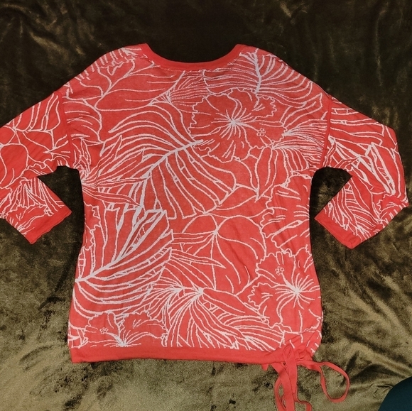 Tommy Bahama‎ Island Bloom Jacquard Tie Sweater Poppy Red - Picture 3 of 5